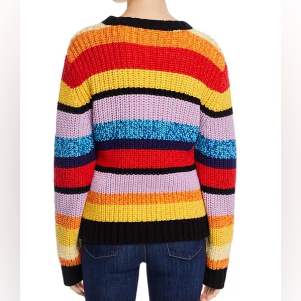 Alice + Olivia Barb Rainbow Striped Sweater Small - Picture 2 of 10